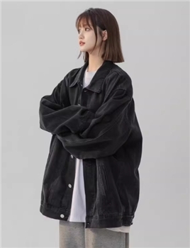 啄木鸟牛仔外套女2026新款春秋美式复古oversize工装夹克情侣上衣