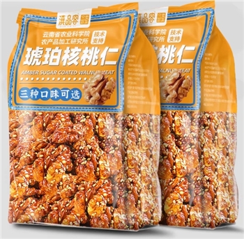 农科院蜂蜜芝麻玫瑰味琥珀核桃仁新货纸皮酥脆大果仁坚果炒货零食