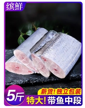 带鱼新鲜冷冻刀鱼中段特级大号东海小眼深海鱼鲜活海鲜冰鲜去头尾